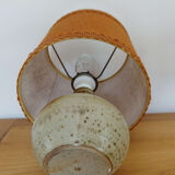Lampe à poser vintage céramique et toile de jute