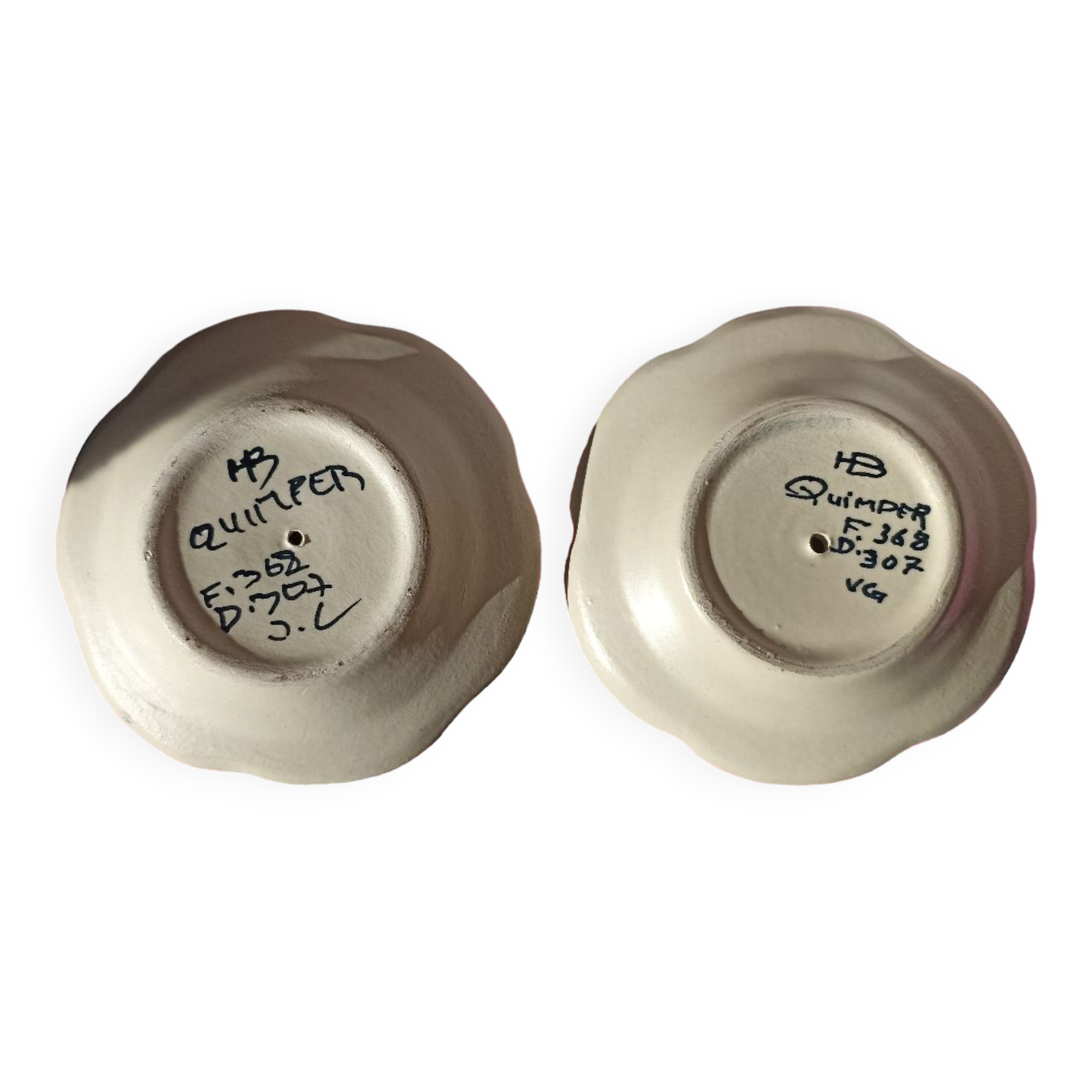 2 Henriot Bousquet Quimper egg cups from the 50s