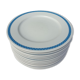 Set 12 plates checkered earthenware blue Lustucru diam25