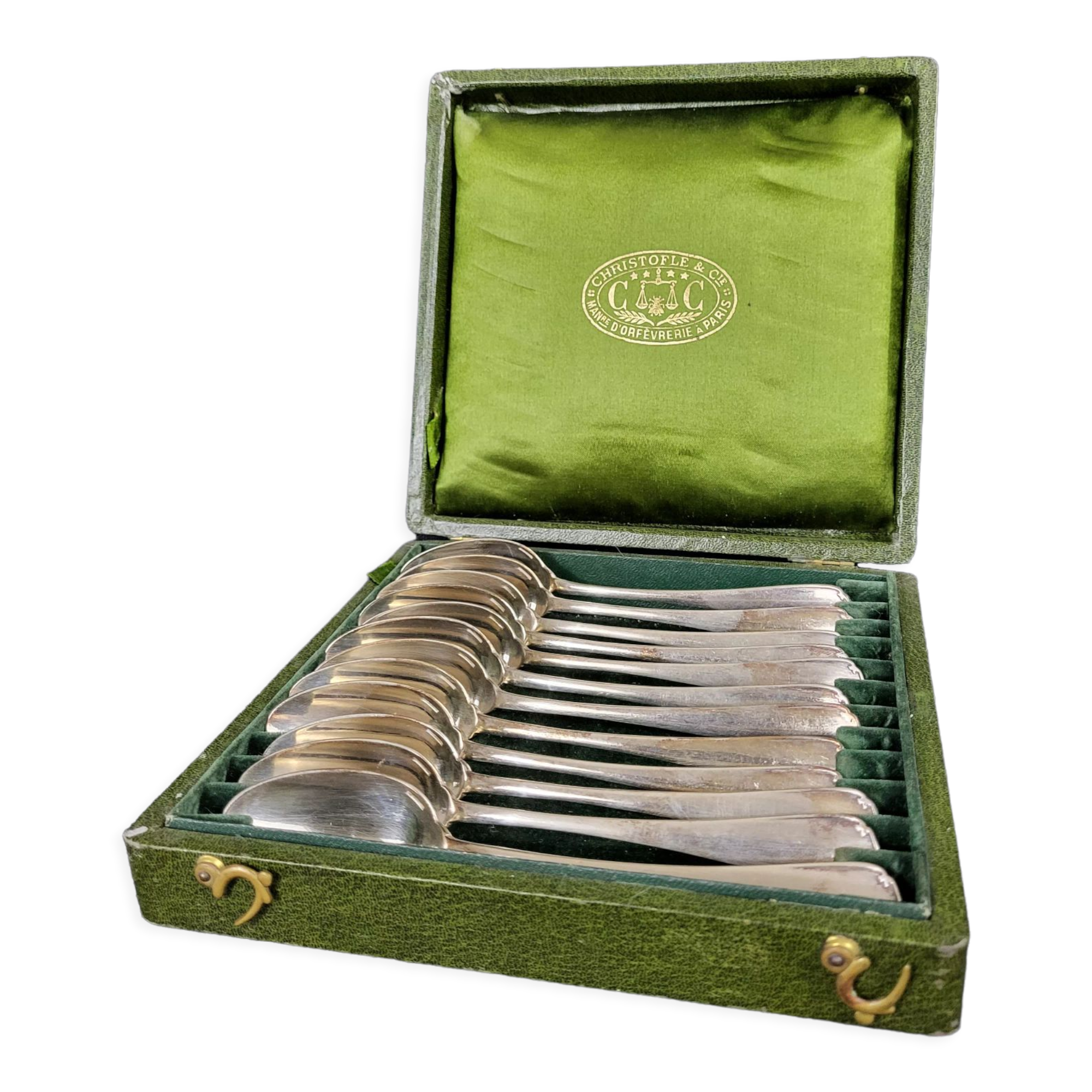Housewife 12 teaspoons Christofle silver metal