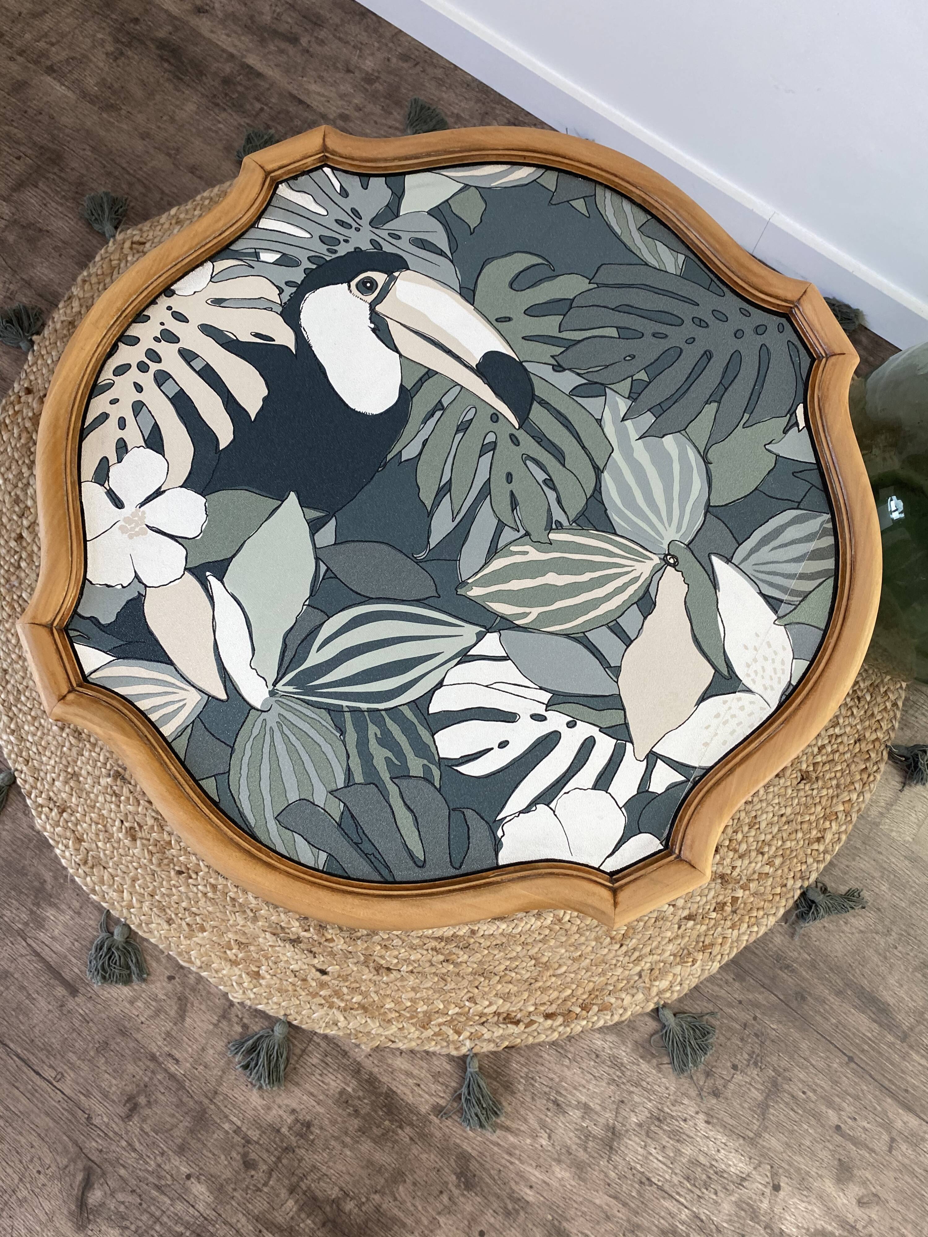 Classic style coffee table restyled black and jungle