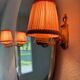 Oval illuminated brass mirror from the 70s