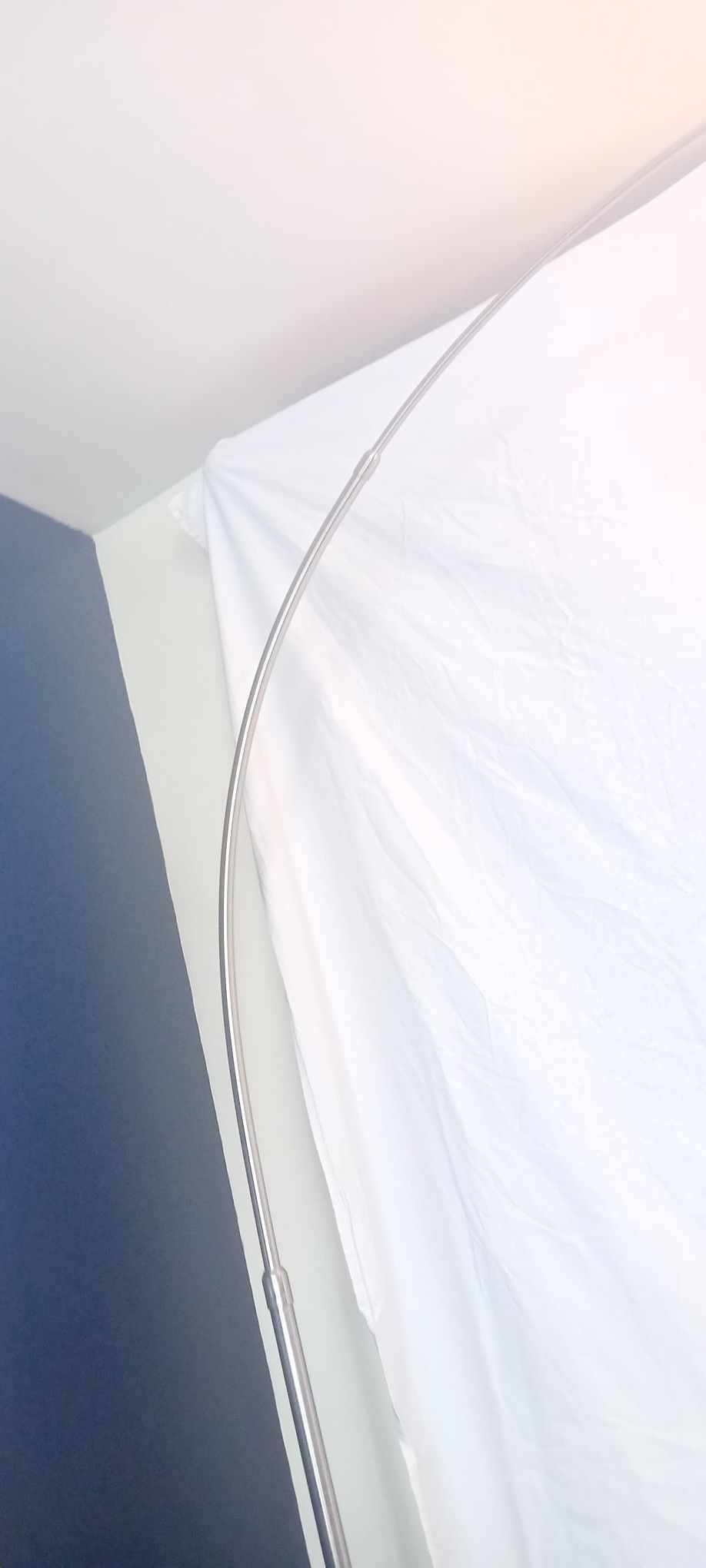 Large 70s ARC floor lamp in brushed stainless steel