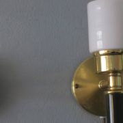 Pair of vintage Swedish brass wall lights by C E Fors for Ewa Varnamo
