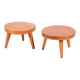 Mid-Century Small Tables in Larch Wood, Czech, 1950s, Set of 2