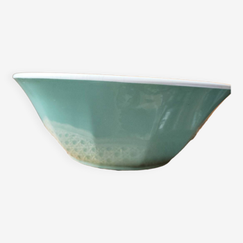 Almond green earthenware salad bowl by Salins