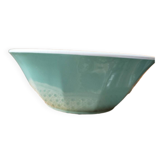 Almond green earthenware salad bowl by Salins