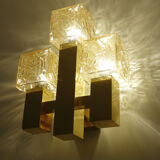 Vintage wall lamp Kalmar Austria, brass glass, 60s
