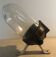 Lampe murale de cour ou d'usine en bakélite avec son verre