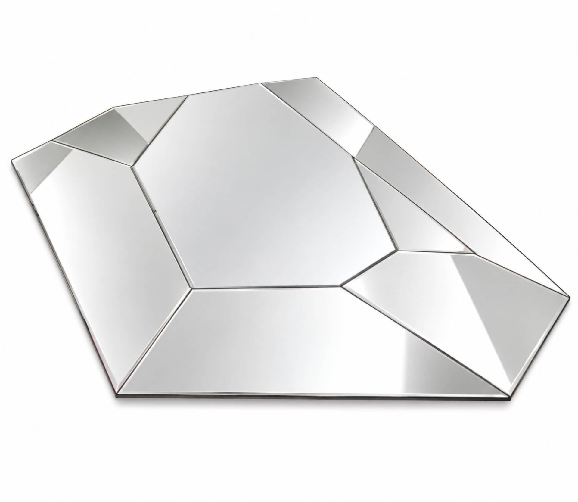 Grand miroir  mural asymétrique au design à multiple facettes Italien