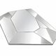 Grand miroir  mural asymétrique au design à multiple facettes Italien