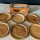 Lot de 6 dessous de verres en olivier