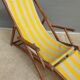 Chilean duo vintage wooden deckchairs with footrest