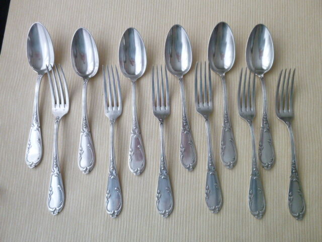 12 silver metal table covers SFAM Rocaille Model