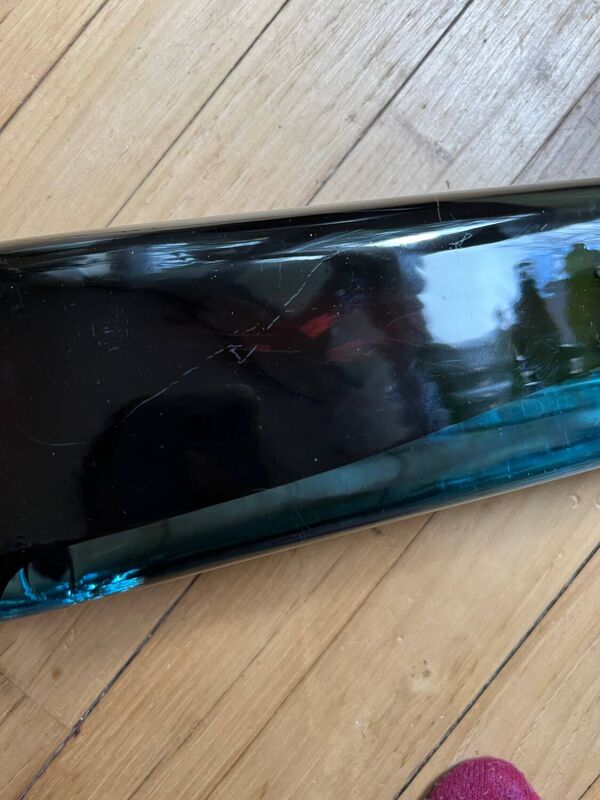 Grand Vase haut cristal vintage forme triangle style Murano