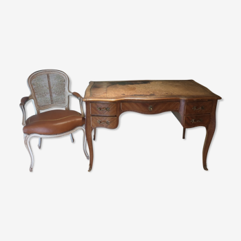 Bureau style Louis XV et son fauteuil