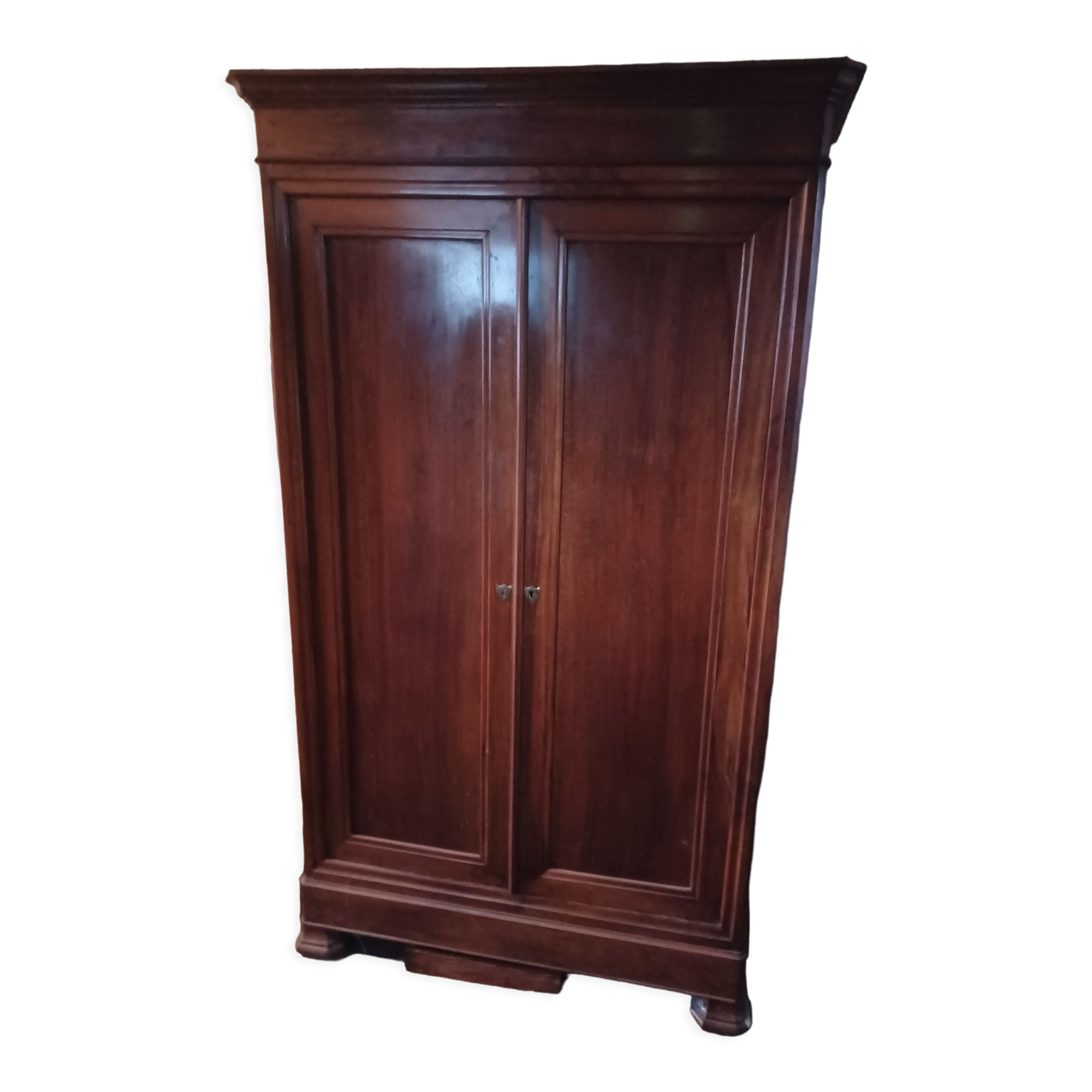 Wardrobe Louis Philippe in walnut two doors two drawers