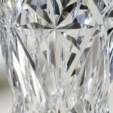 Crystal vase signed Sèvres France, star motifs, crosses, hardwoods