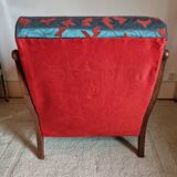 Vintage wooden and cane bridge armchair from the 1950s