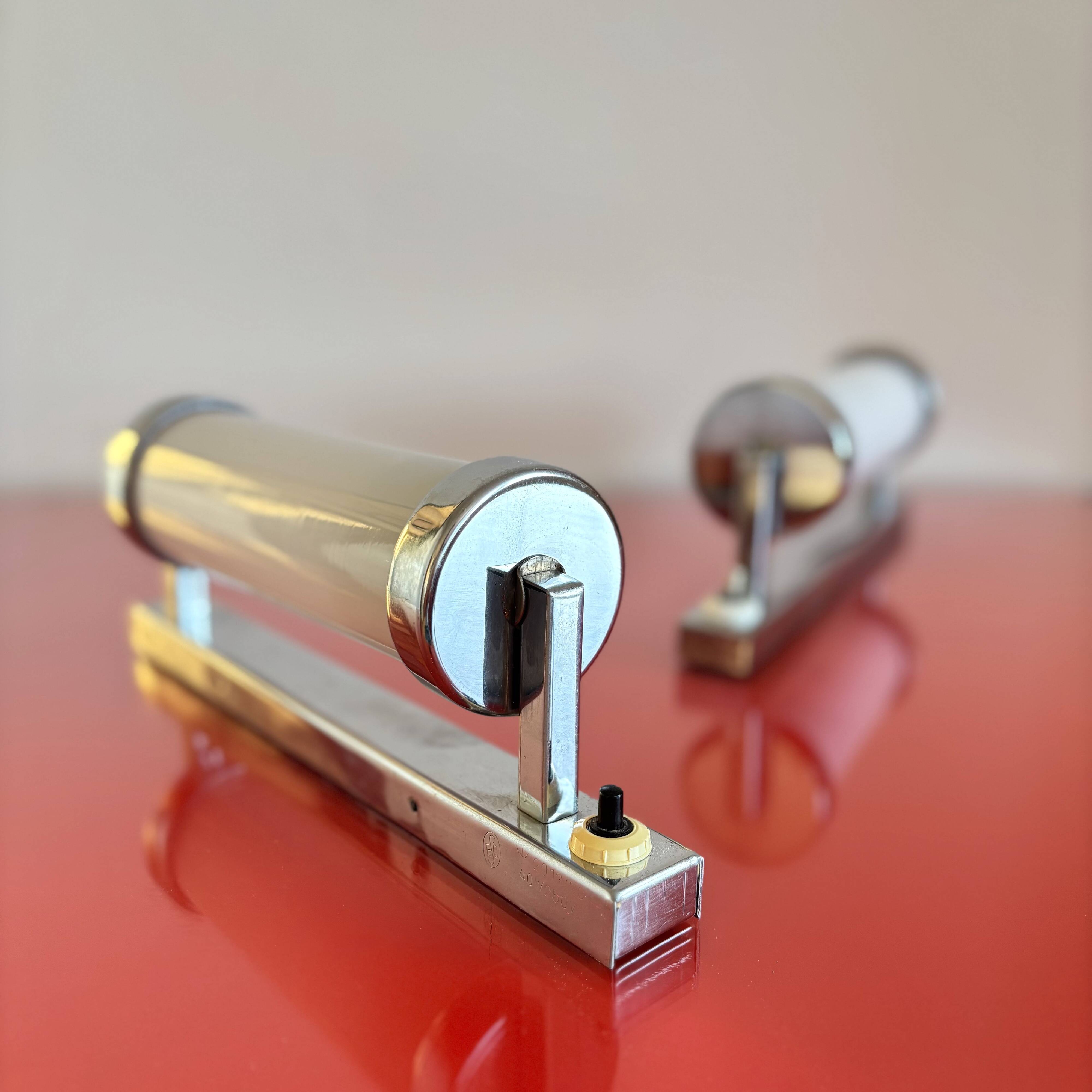 Functionalist set of bedside table lamps, Czechoslovakia