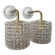 Pair of vintage chiseled glass wall lights