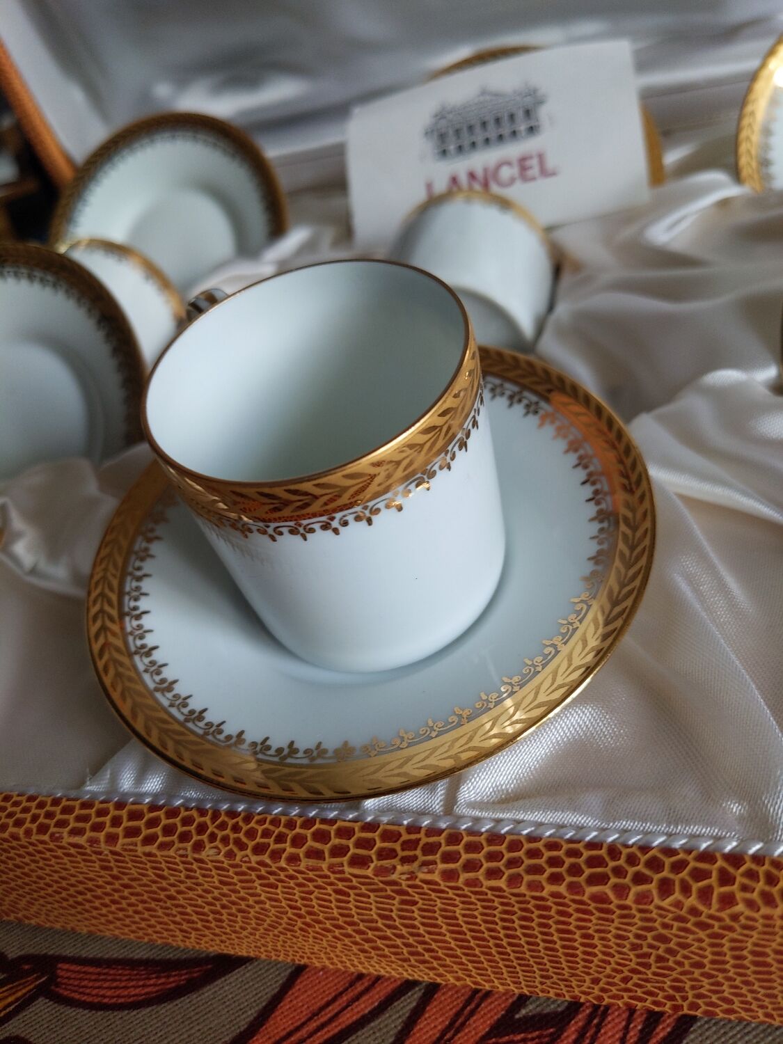 Service café fabrique royale de Limoges x6 (plates and cups) for Lansel