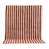 A handmade Moroccan striped terracotta rug, 150/250cm