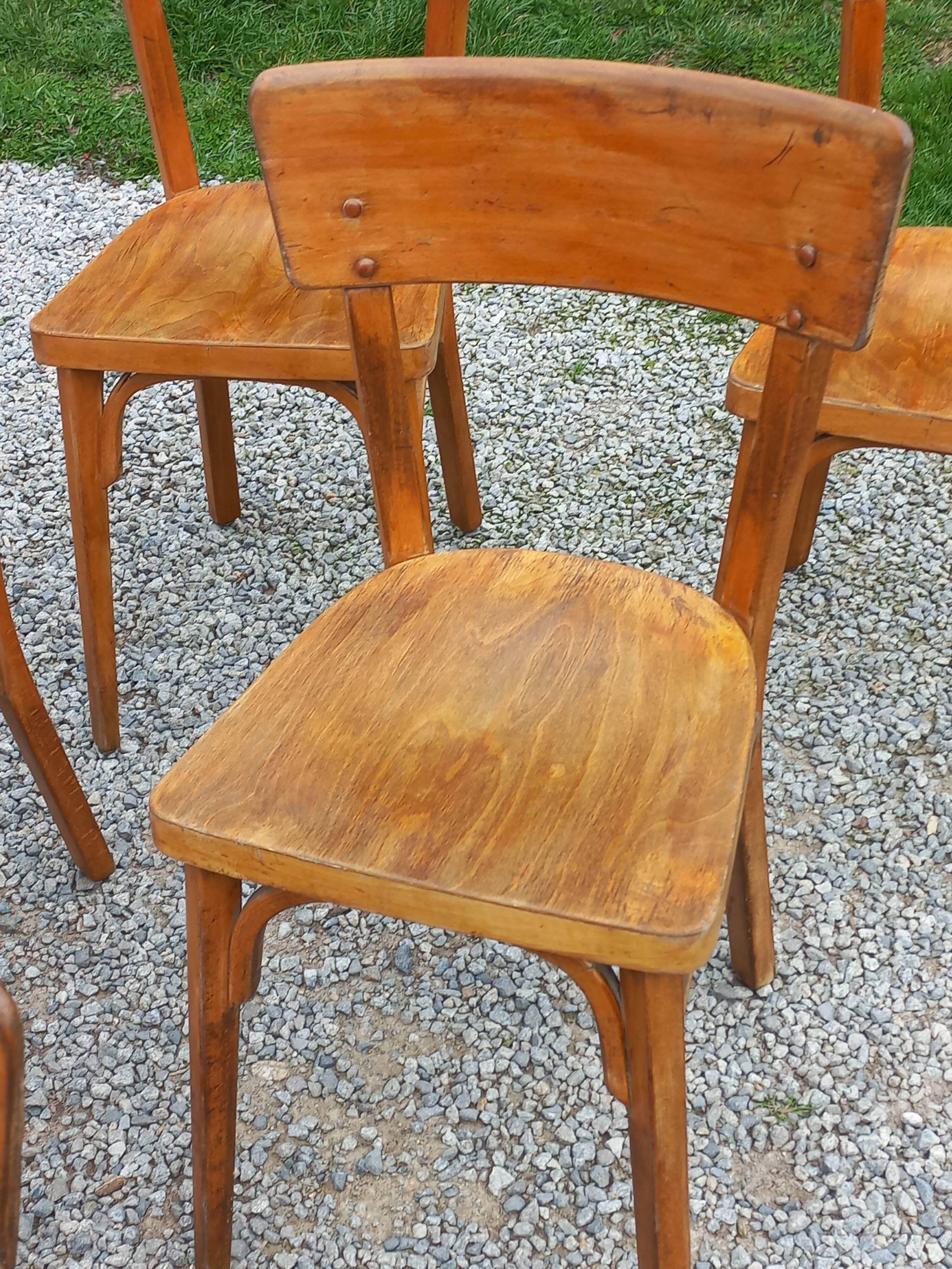 Set of 6 1950s bistro chairs