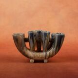 Art Nouveau flower pot in flamed stoneware by Charles Greber