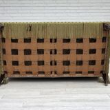 1950s, Danish 2-seater sofa, green furniture velour, beech wood.