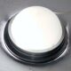 Old ceiling light in aluminum and half sphere in white Opaline around 1930/1940