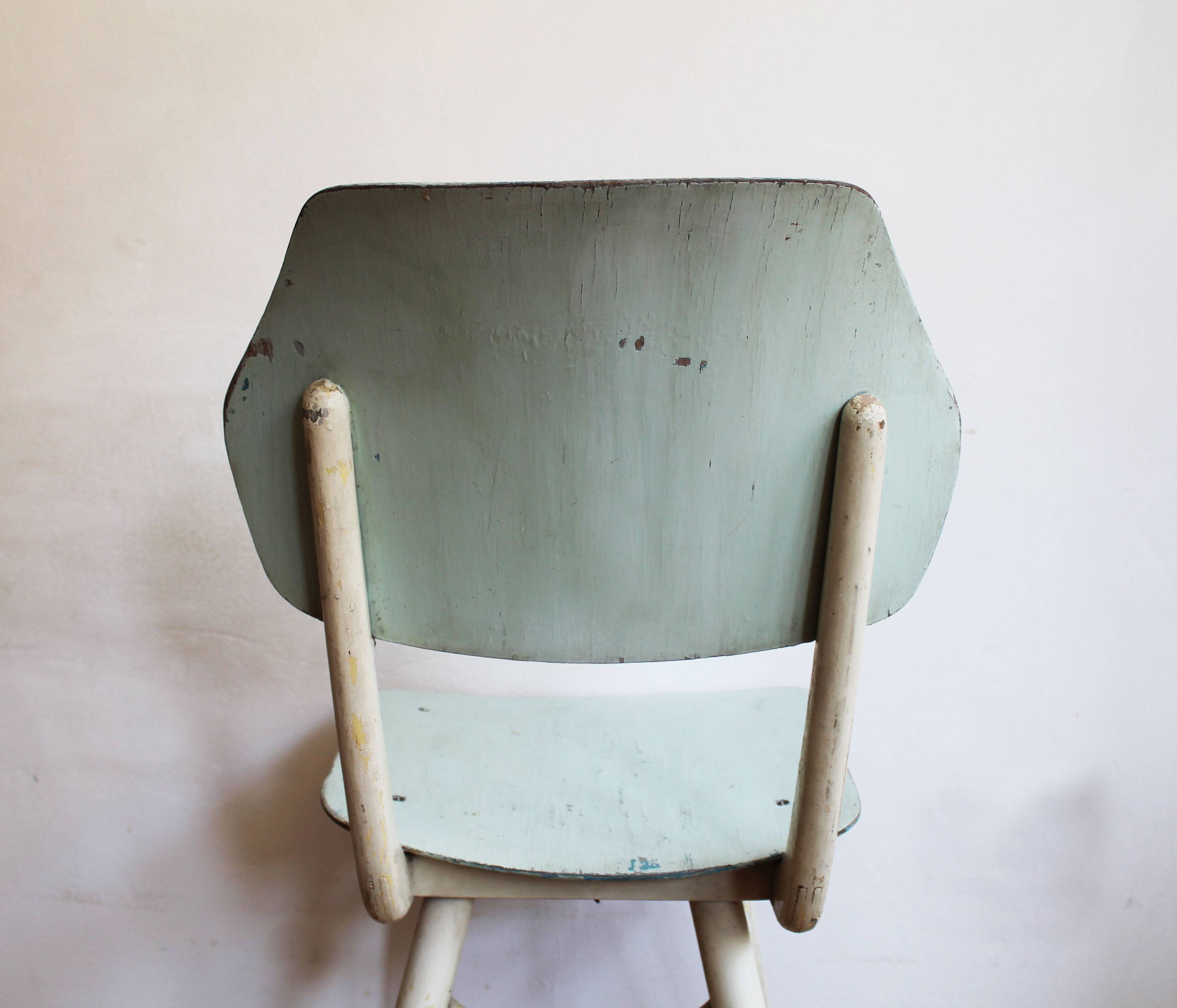 Set of 6 vintage TON chairs in painted wood, Czechoslovakia, 1964