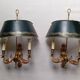 Pair of bronze and sheet metal hot water bottle wall lights
