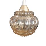 Vintage amber moulded glass pendant - Ref 888