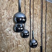 Lampe cascade plafonnier chrome space age 60s 70s Wortmann & Filz