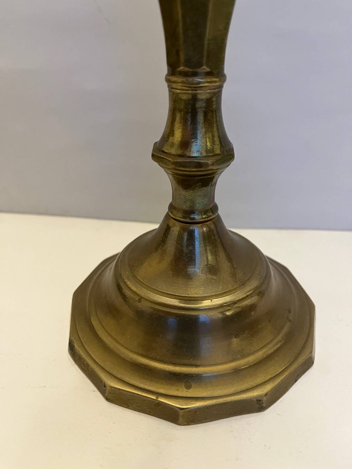 Vintage yellow copper candle holder