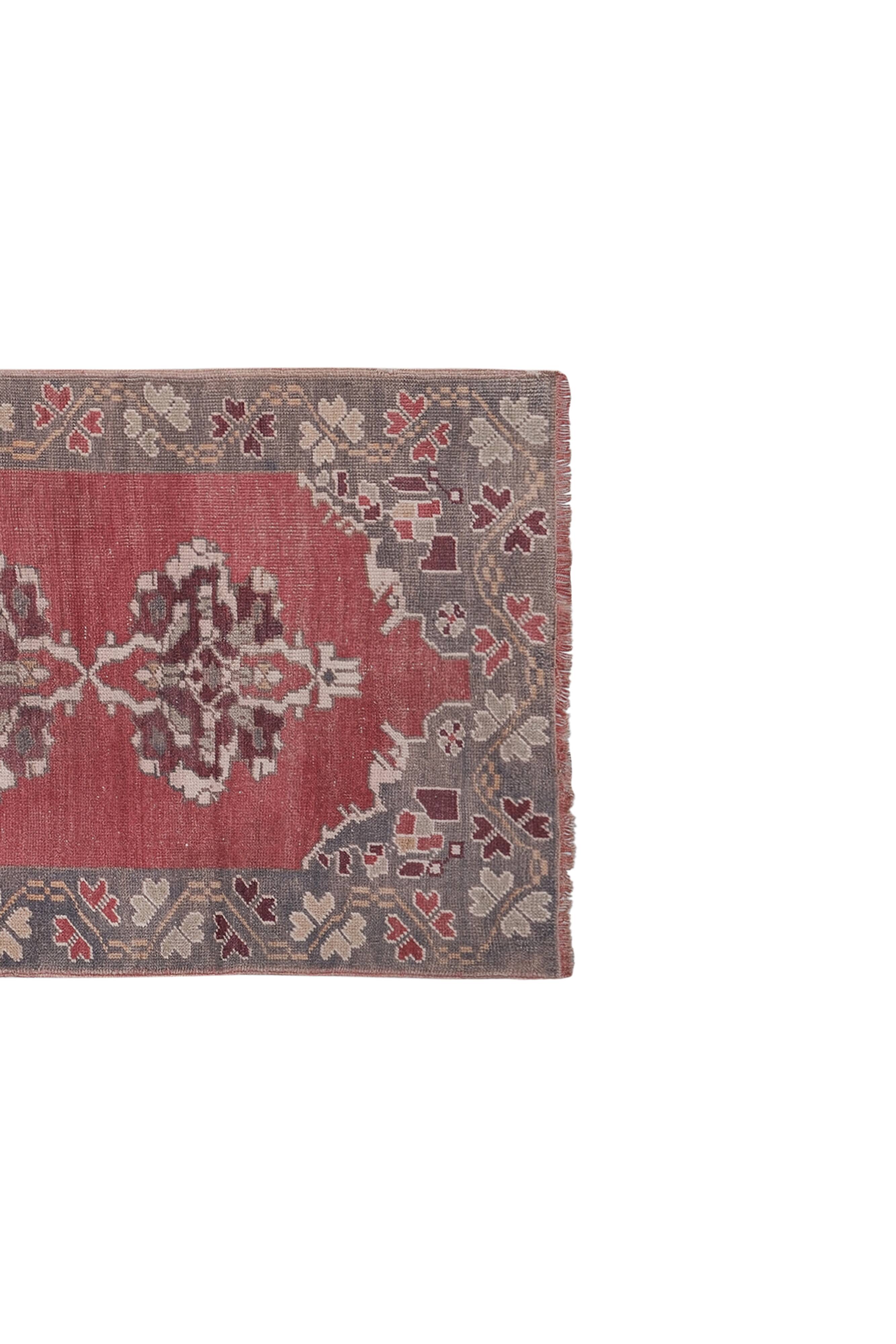 Vintage Turkish Oushak Rug Handwoven 102x237 cm