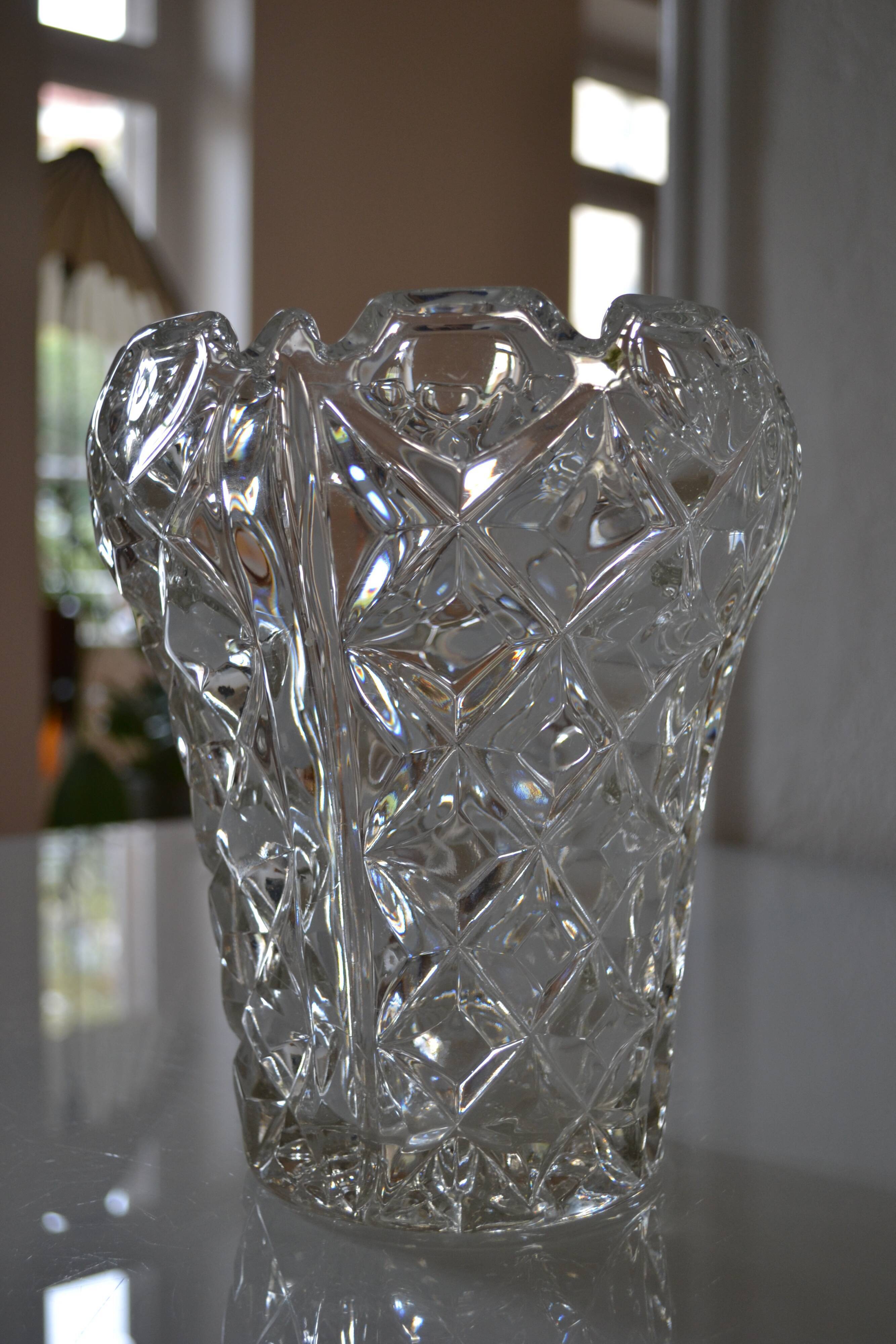 Vase vintage crystal mold czechoslovakia years 50