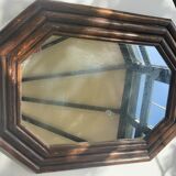 Rectangular mirror frame vintage bamboo 1970 45x59cm