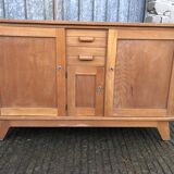 Buffet René Gabriel en hêtre et cp hêtre d’époque reconstruction