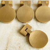 Set de 4 pendants/boutons de meuble scandinave en laiton massif