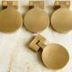 Set of 4 pendants/Scandinavian furniture knobs in solid brass