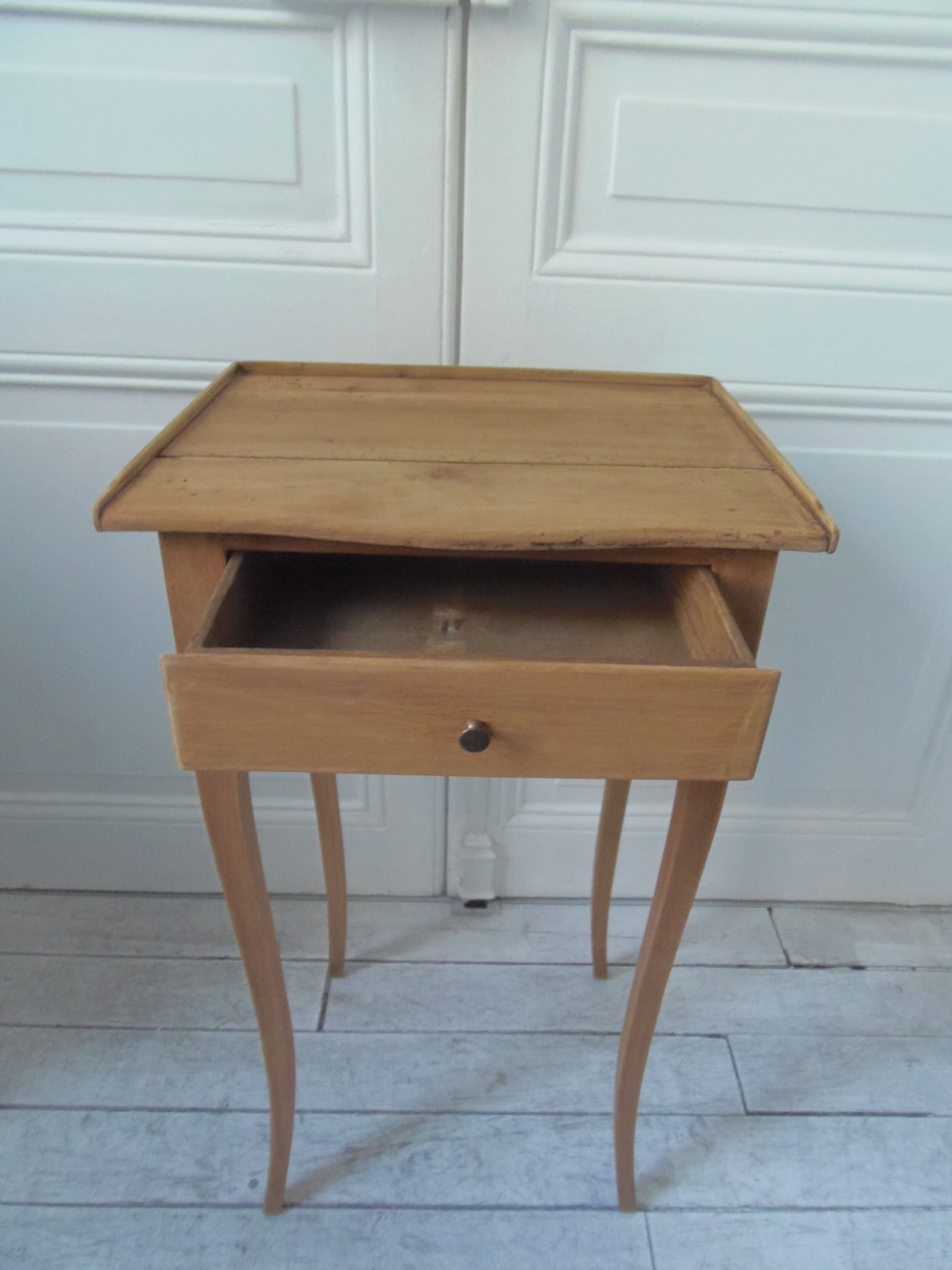 Bedside table from the 1900s, 1 drawer, waxed finish