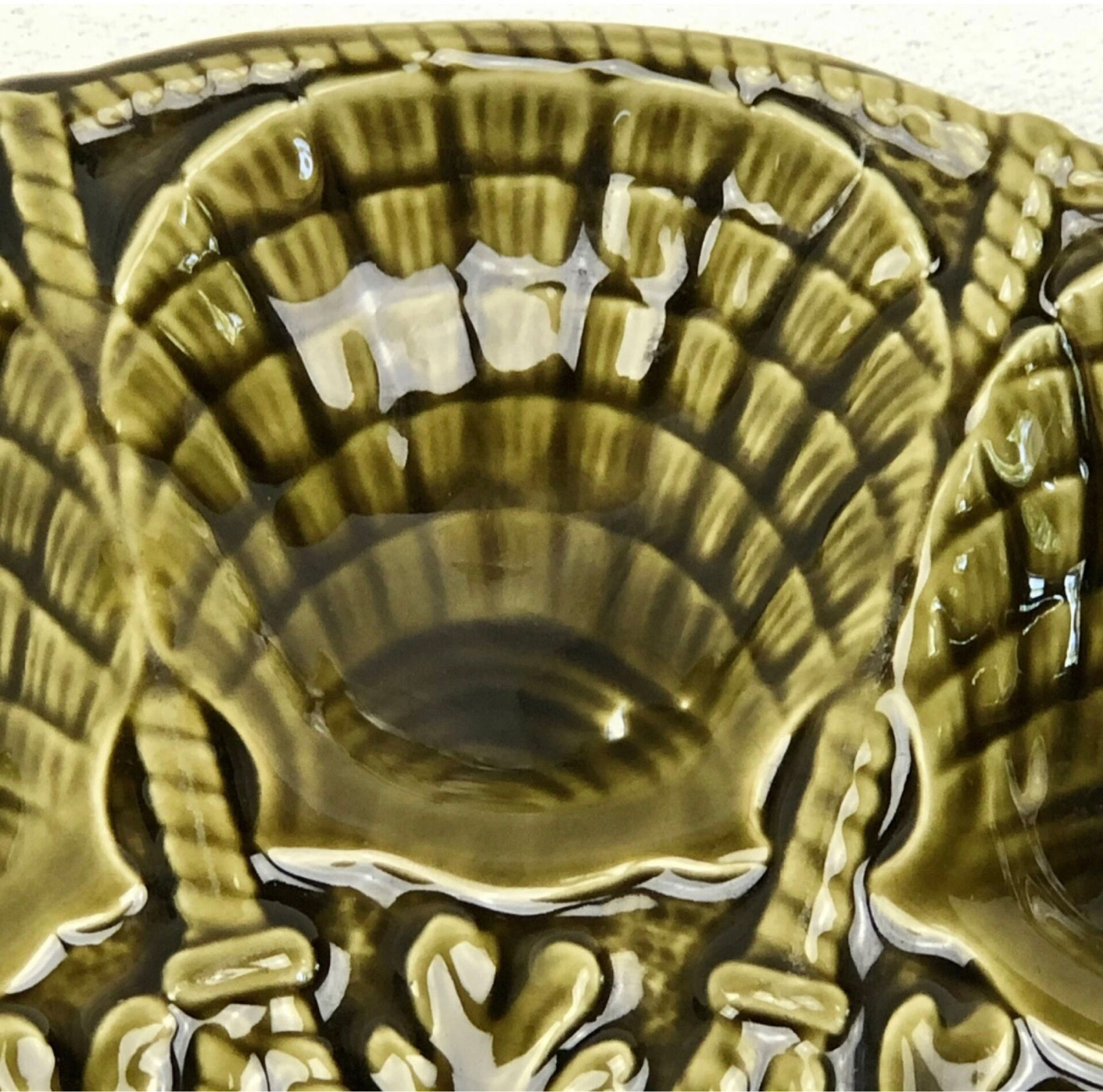 Antique oyster plate barbotine Sarreguemines