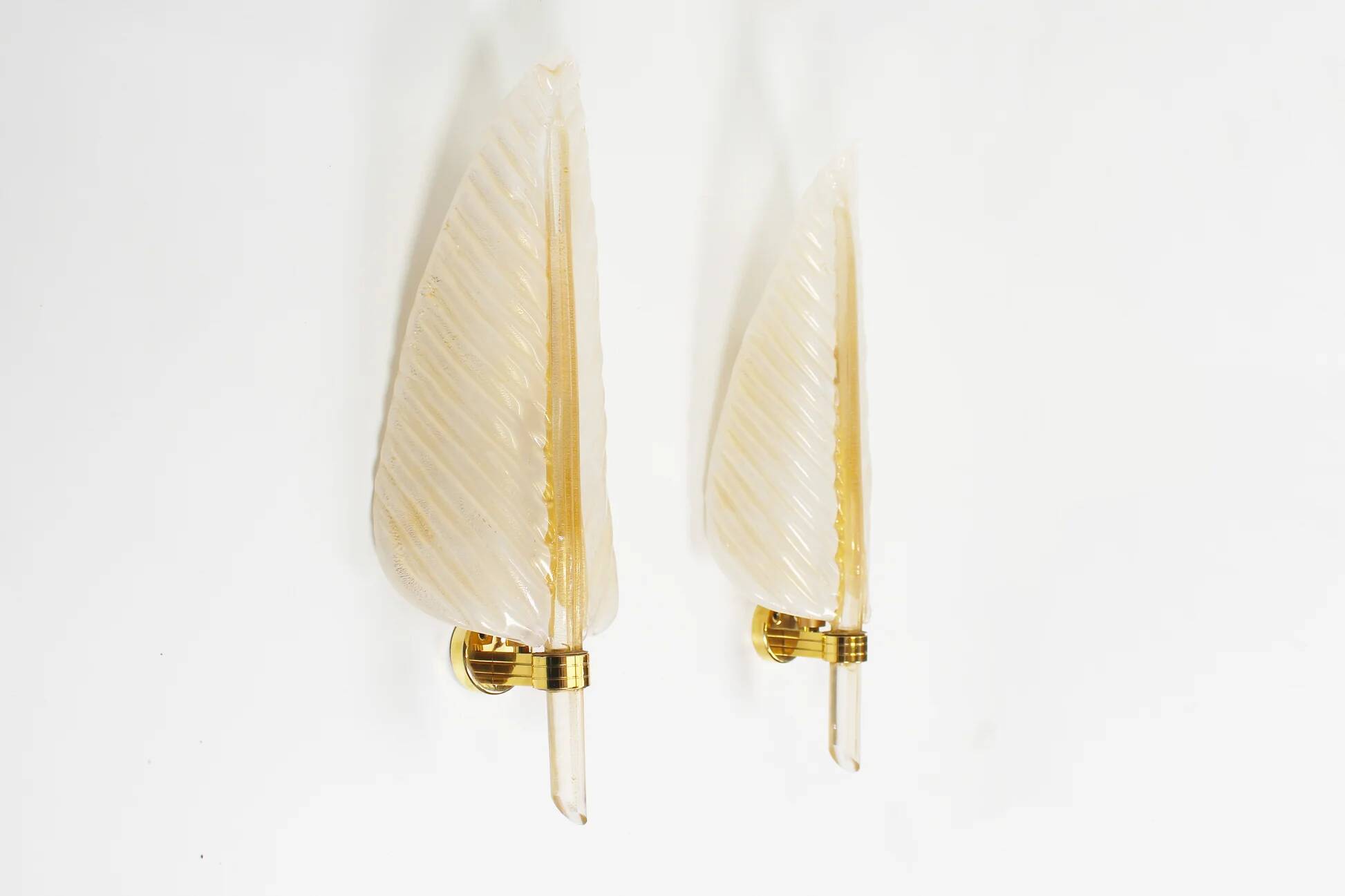 Rare set of 1960s Murano glass wall lamps by Barovier & Toso