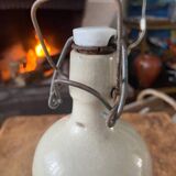 Bottle, hot water bottle, ceramic, old white, broken