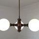 Wooden Sputnik Chandelier Vintage Pendant Lamp Rustic Hanging Light 1970's