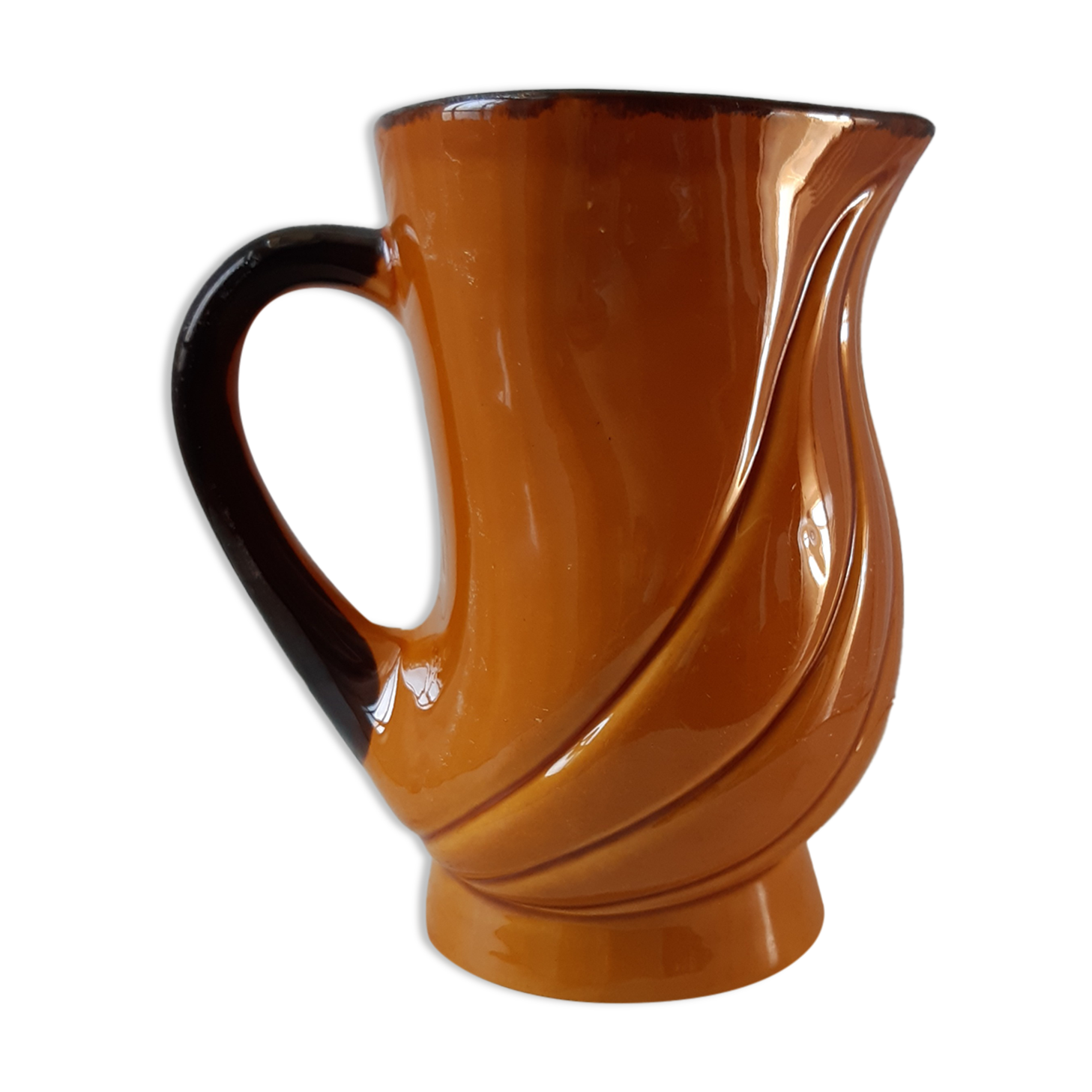 Ceramic pitcher signed Poët Laval Turban 70s
