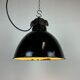 Industrial Bauhaus Black Enamel Pendant Lamp, 1930s