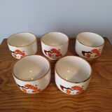 Orange flower tea cups